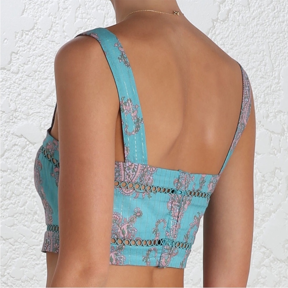 Zimmermann Realm Paisley Square Crop Top - Picture 3 of 7